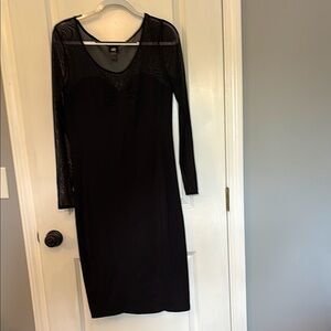 H&M Black V-Neck Sheath Dress for Cocktail